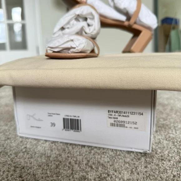 New In Box BY FAR Nude Tanya Heels - Picture 3 of 7